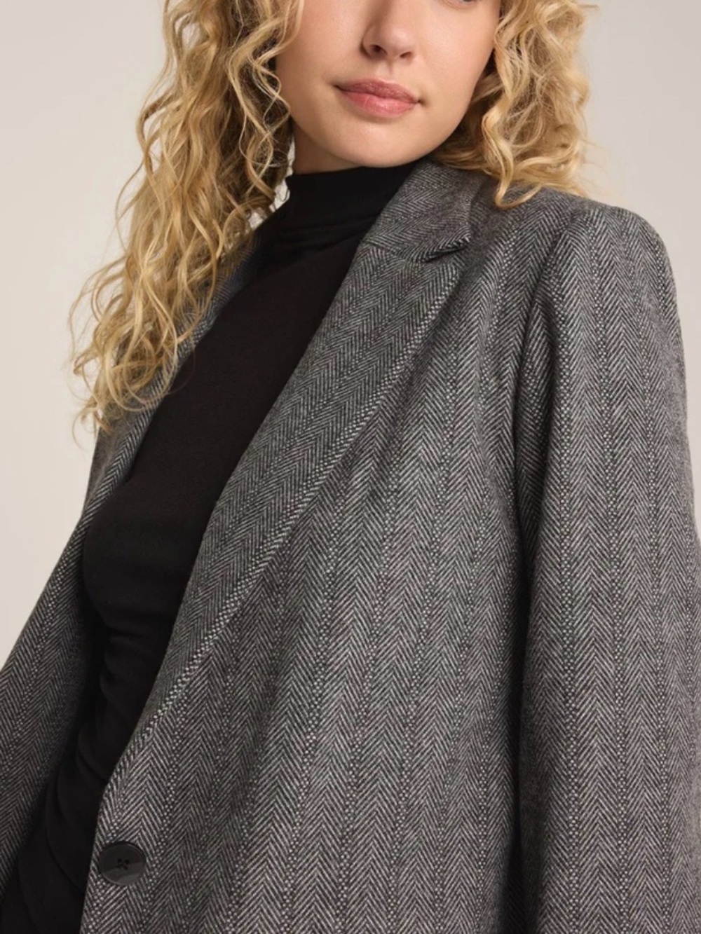 Z Supply Leighton Herringbone Blazer Charcoal Heather – Small